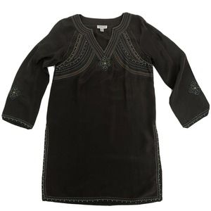 Coldwater Creek Silk Beaded Tunic Dress Small S